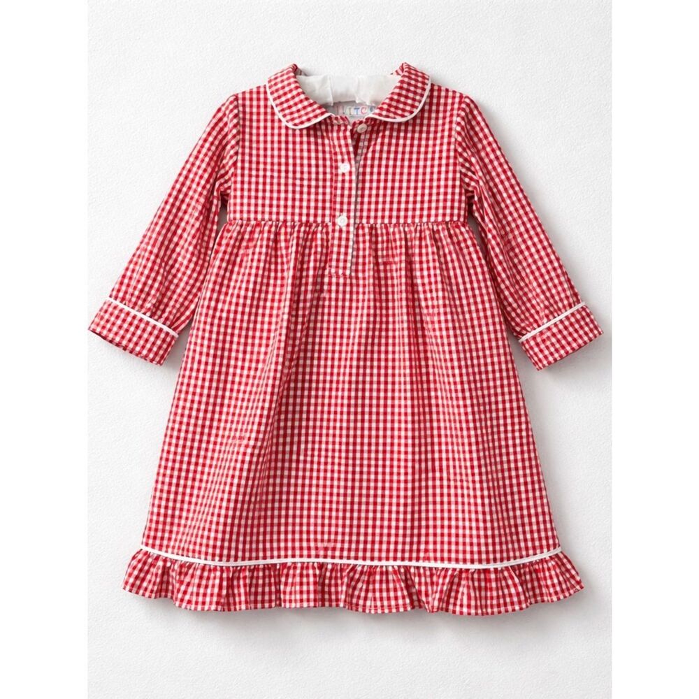 Love that Cotton red Gingham lounge dress NWT size 3T